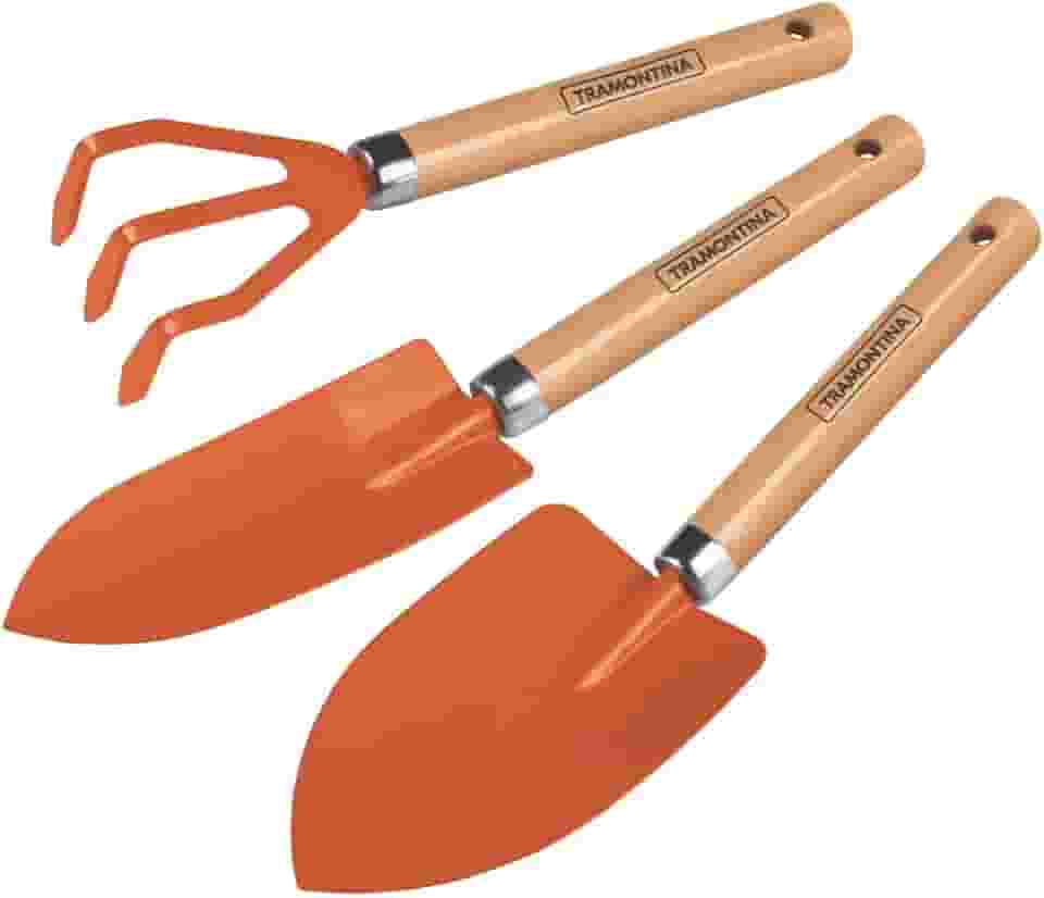 Tramontina Conjunto Para Jardinagem Metálico Com Cabo De Madeira 3 Peças