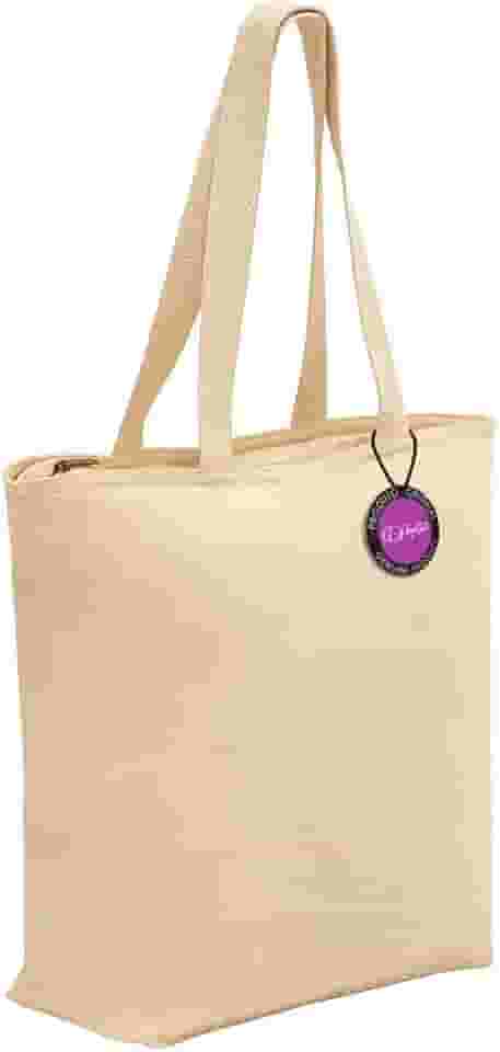 Sacola Ecobag 48x40cm em Algodão com Zíper Safe TopGet (Natural)