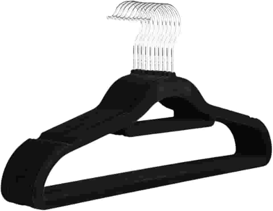 Kit 20 Cabide Veludo Preto Premium Adulto Camisa Calça Roupa