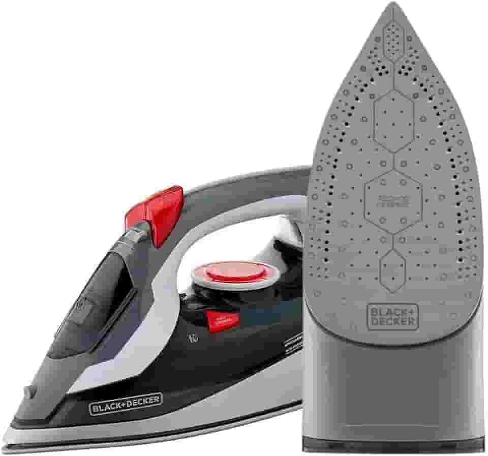 BLACK+DECKER Ferro de Passar Roupa com Vaporizador, Desligue Automático, Vermelho, Modelo FX3900, 220V