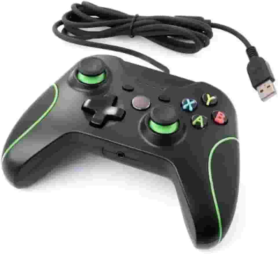 Controle Manete Com Fio Usb Compatível Com Xbox One Pc Gamer Cor Preto