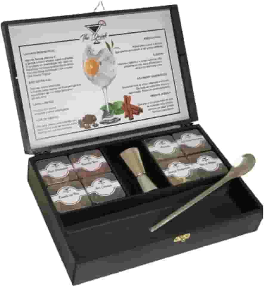 Kit 08 Especiarias Box Gin Tônica + Dosador Duplo Inox