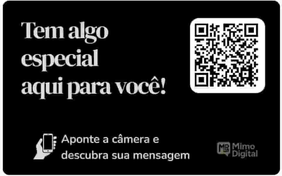 Cartão Presente Inovador Personalizavel com QR Code Premium (Preto)
