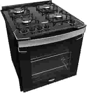 Fogão de Embutir 4 Bocas Preto com Mesa de Vidro Dako Diplomata Bivolt