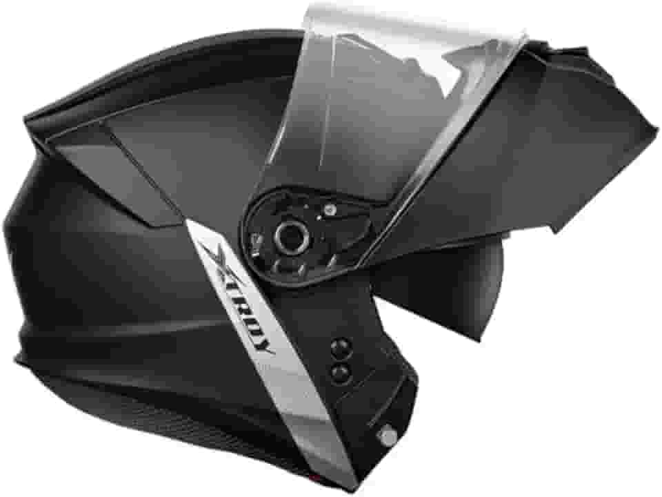 Capacete Articulado Xtroy Modular Solid Preto Fosco Robocop Escamoteável Masculino e Feminino (60)