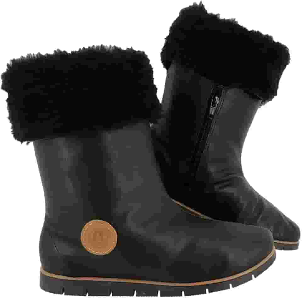 Bota Feminina de Pelo Lã 100% forrada dentro Inverno Neve Australiana Impermeável AM251