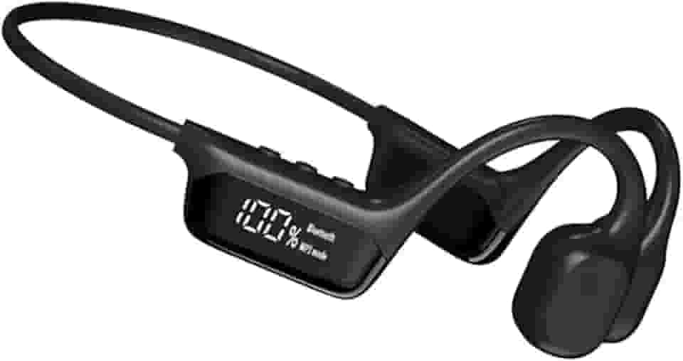 GZLMMY Fone de ouvido IPX8 à prova d'água de condução óssea sem fio Bluetooth 5,4 + 32 GB de RAM MP3 Player HiFi Music Sport Swimming Headset com microfone (preto)