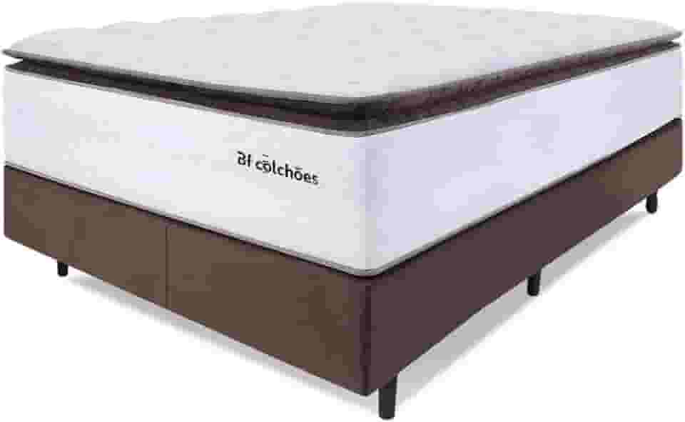 Cama Box King Colchão Molas Ensacadas com Pillow Top Extra Conforto 193x203x72cm - Premium Sleep - BF Colchões