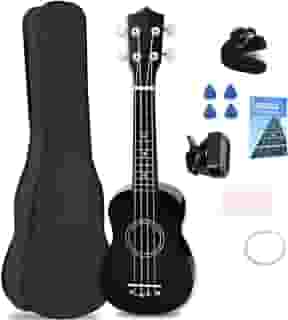 Ukulele 21 Polegadas, Ukulele Preto, Acústico Soprano, Ukulele Concert, Violao Acustico, Violão Iniciante