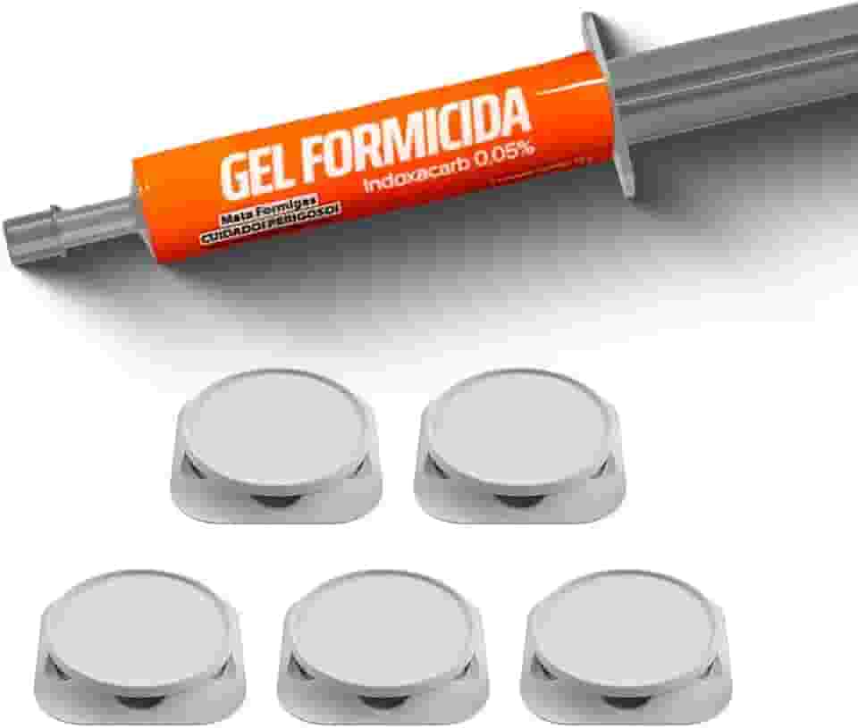 Kit Formicida Control Up Gel + 5 Porta Isca Formigas Baratas Atóxica