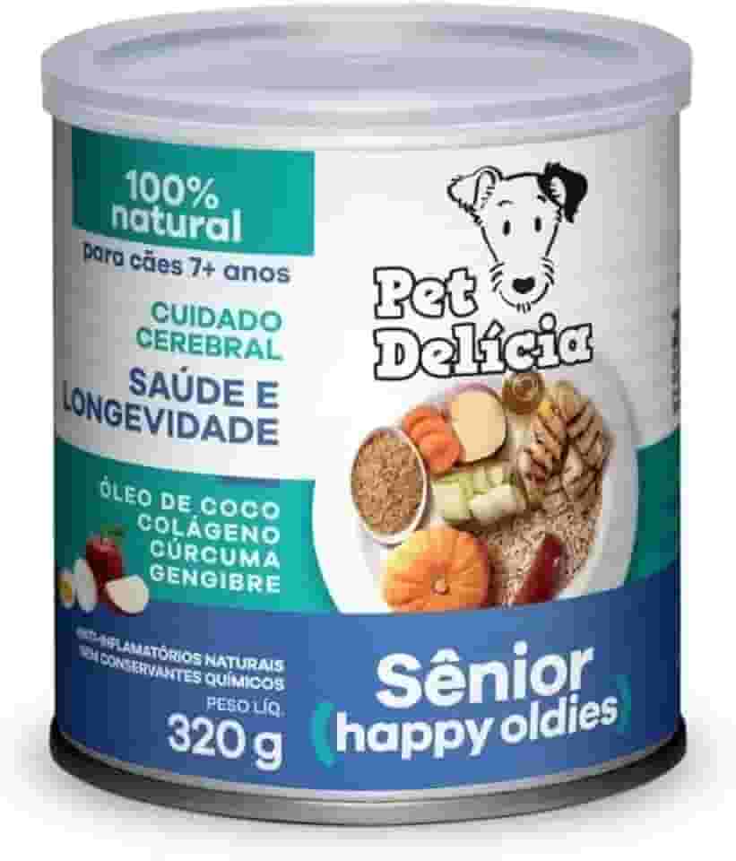 Pet Delícia Sênior +7 Anos com Colágeno Natural 320g Pet Delícia Raça Idosos, Sabor Frango 320g