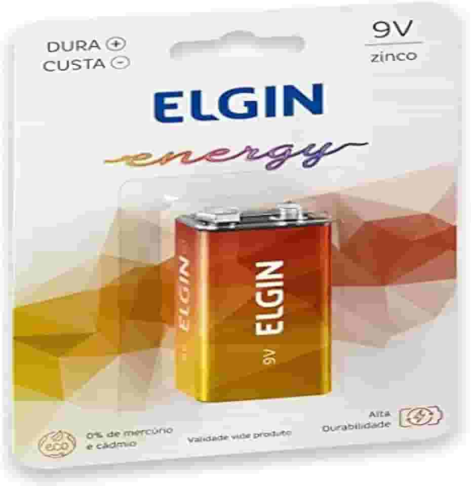 Bateria 9V, Elgin, Zinco