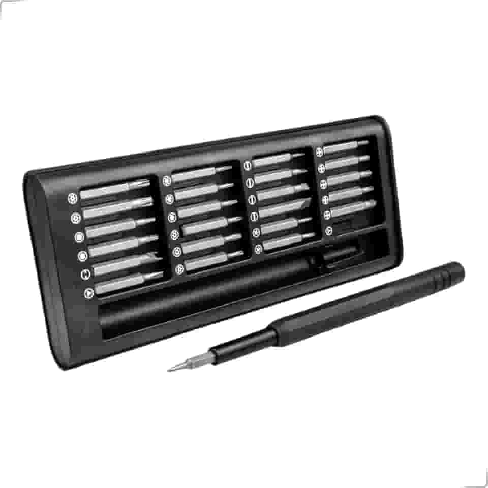Conjunto de Chaves Precisão Fenda Philips Tork 24 Em 1 Ponteiras Magnéticas de Aço Ideal Para Reparo Celulares Notebooks Relógios Com Estojo Organizador Versátil Ergonômetro Durável E Prático