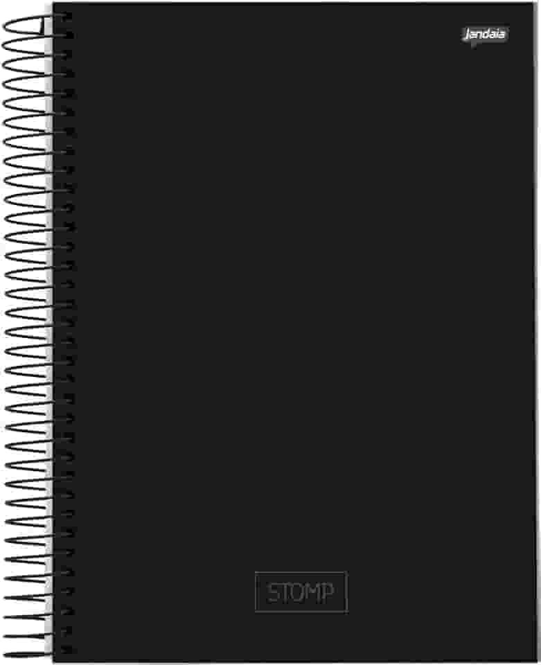 Jandaia - Caderno Espiral Univ CD 1 matéria 96fls Stomp Preto