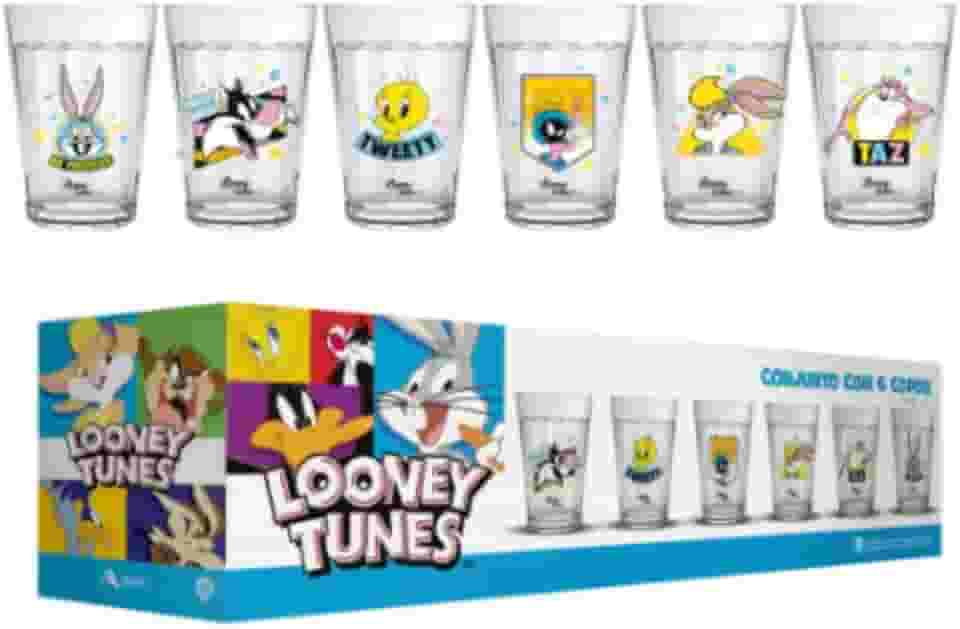 Kit 6 Copos Americanos Looney Tunes 190ML com Caixa