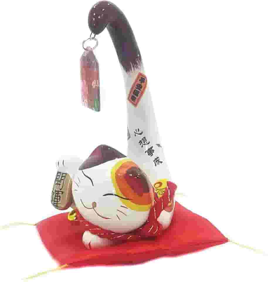 Gato da Sorte em Porcelana Decorativa - Boa Fortuna e Elegância. Maneki Neko Decorativo (Gato Da Sorte 911)
