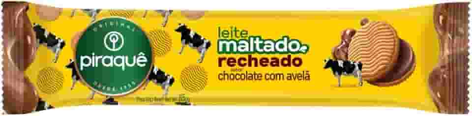 Biscoito Leite Maltado Recheio Chocolate com Avelã Piraquê Pacote 85g