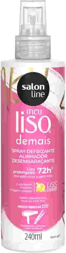 Salon Line, Meu Liso Demais, Spray Defrizante Protetor Térmico, Vegano - Para Cabelos Lisos Naturais, Alisados ou Relaxados, 240 ml