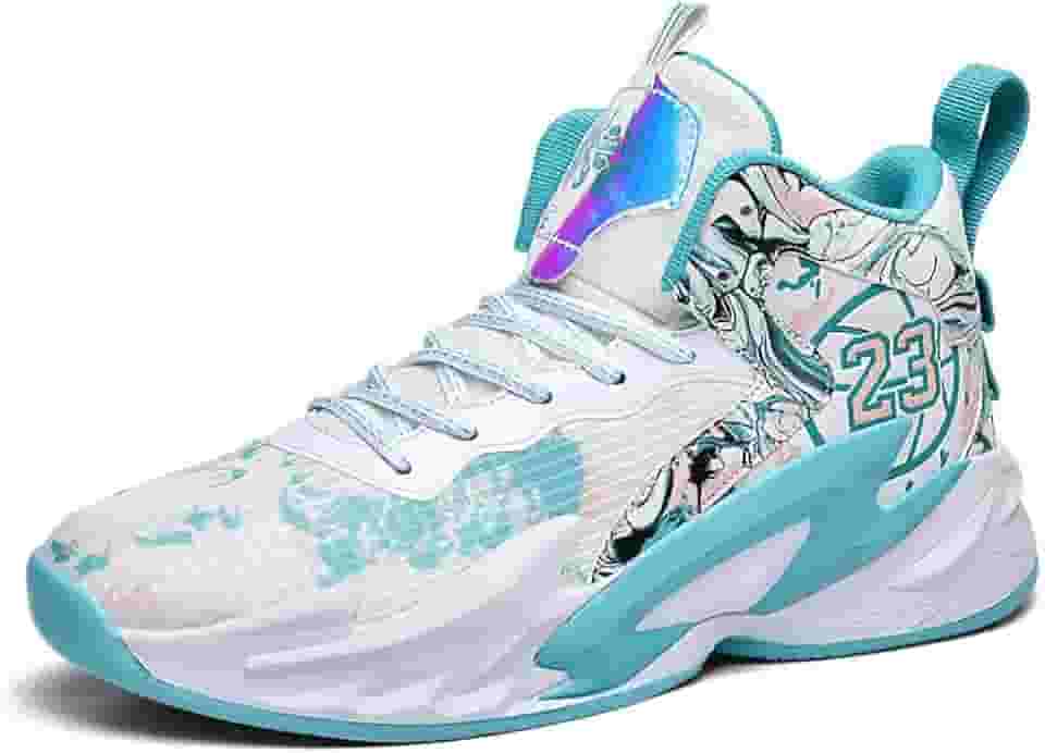 Tênis de basquete masculino de cano alto, calçados esportivos respiráveis ​​e acolchoados, tênis para quadra de basquete interna e externa para adolescentes Equipamento de basquetebol