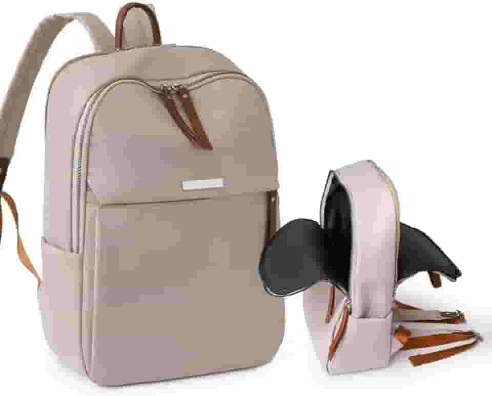 Mochila de viagem coowoz unissex, grande, mala de mão, mochila para trilha, Preto, Large Notebook