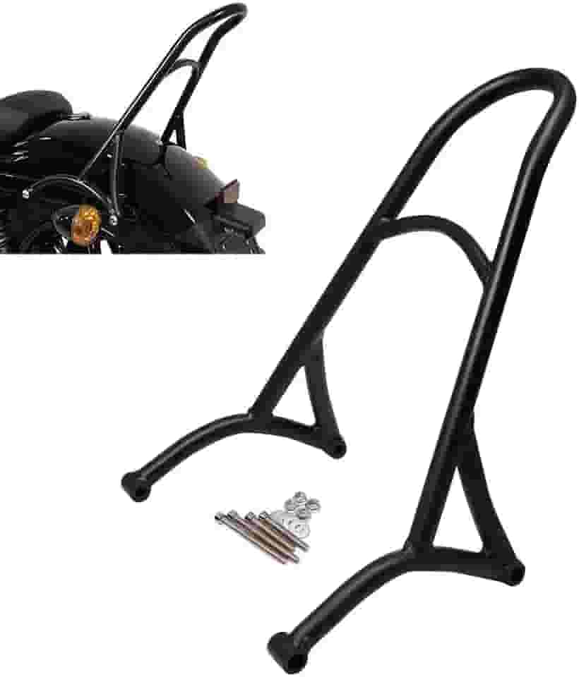 AQIMY Sissy Bar Encosto de passageiro curto para Harley Sportster XL 883 1200 2004-2017