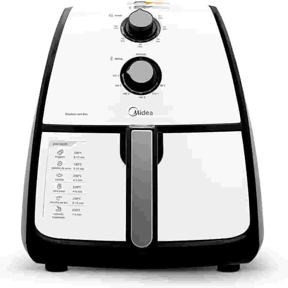 Midea - Fritadeira, Airfryer Sem Óleo, 220V, 4L, Preto e Branco