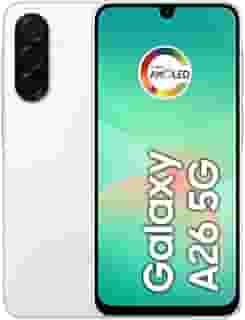 Samsung Celular Galaxy A26 5G 256GB, 8GB RAM, Câmera de 50MP, IP67, Tela Super AMOLED 6.7', NFC (Branco)