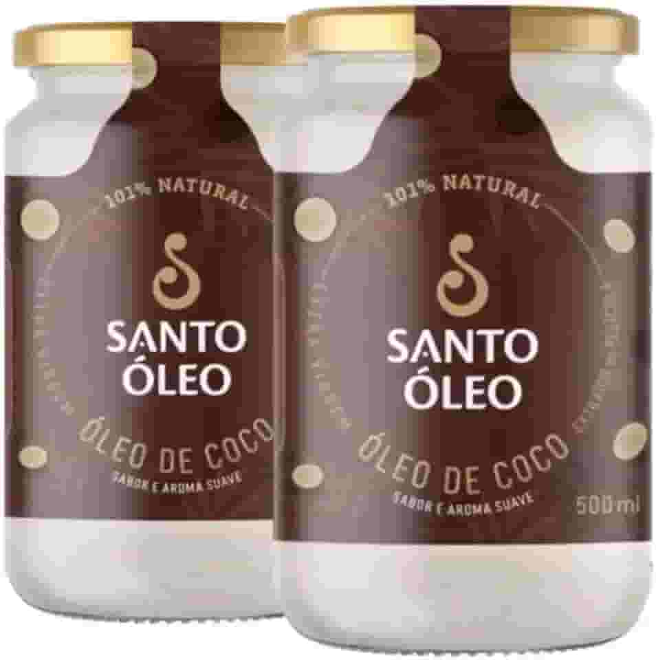 KIT 2 OLEO DE COCO EXTRA VIRGEM PELICULA 500ML SANTO ÓLEO