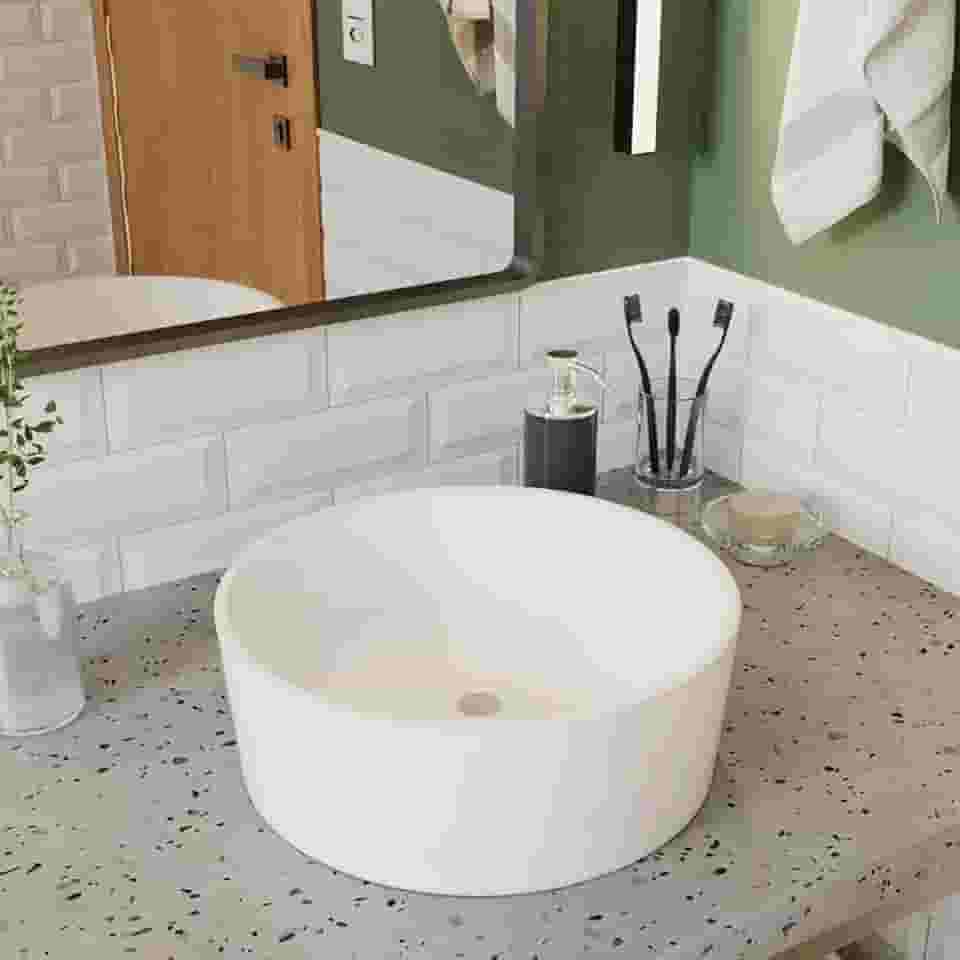 Cuba Pia para Banheiro Redonda Serena Branco