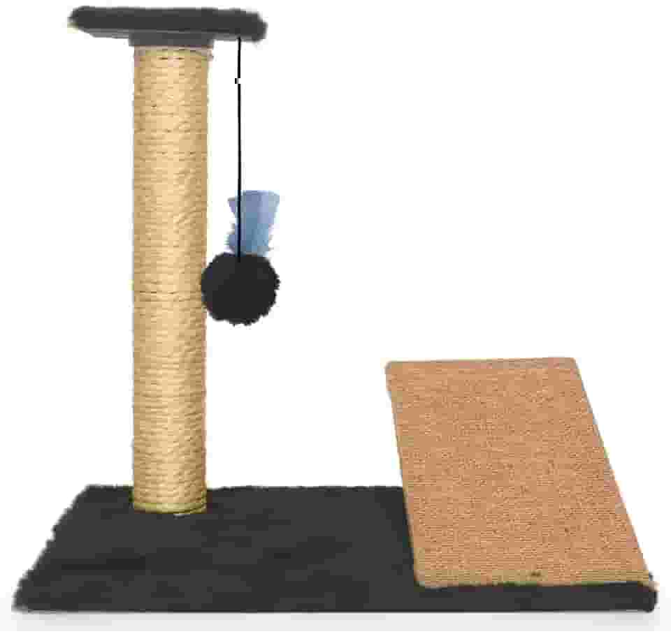 Arranhador Gatos Poste Com Rampa E Brinquedo Exclusivo