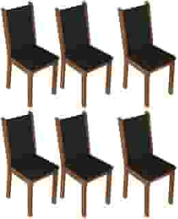 Kit 6 Cadeiras de Jantar 4291 Madesa Rustic/Preto