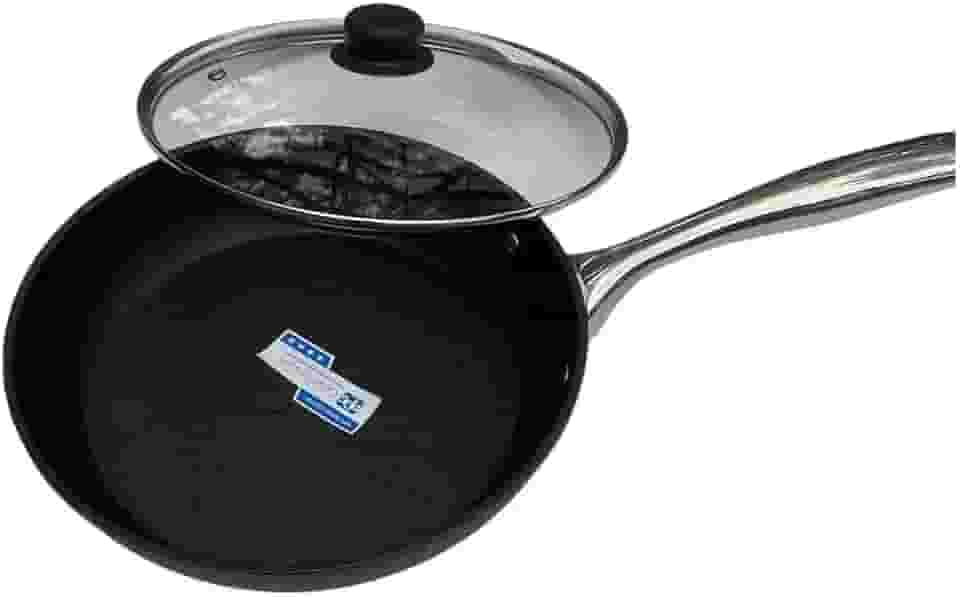 Frigideira Indução Titanio 24 cm Forno Fogão com tampa vidro