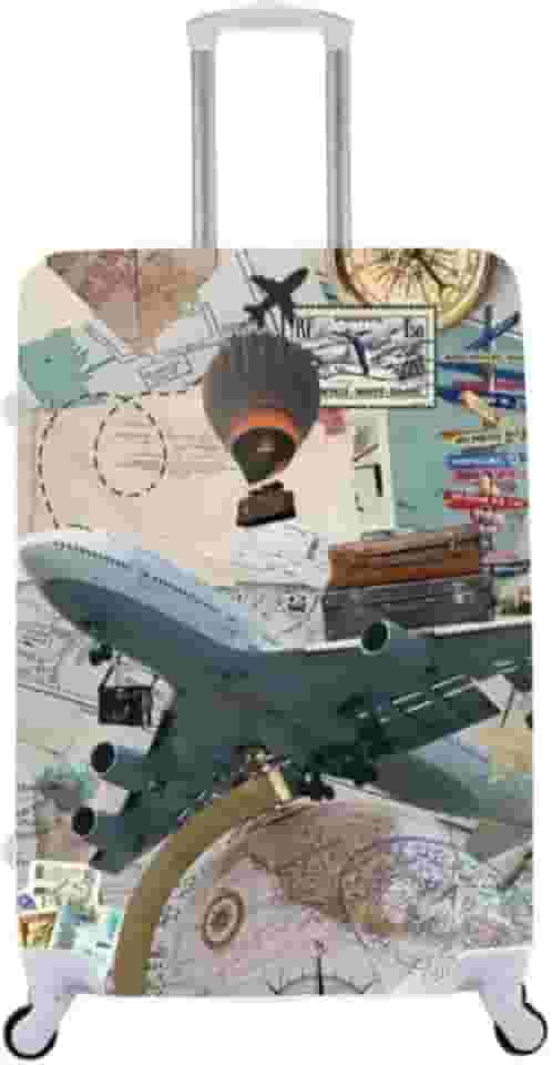 Capa de Mala Personalizada Mapas Mundi Estilo e Proteção Para Suas Viagens Bagagem (P - M - G) (6, P- Até 55 Cms)