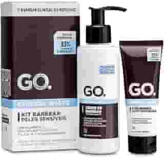 GO. Man Kit Barbear Pele Sensíveis Clinical Creme E Pós-Barba Cicatrizante Anti Foliculite Pelo Encravado Irritação Go Man