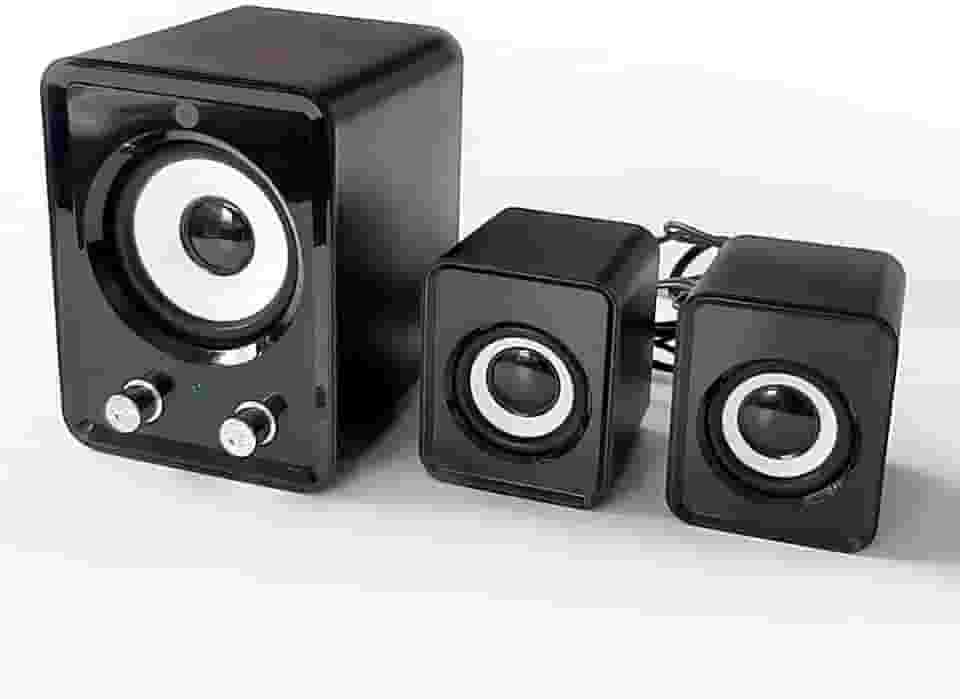Bright Caixa De Som Mini Subwoofer 5w 2.1 Usb Com Sistema Surround 8w Rms De Potência Com Controle De Volume E Equalizador De Som