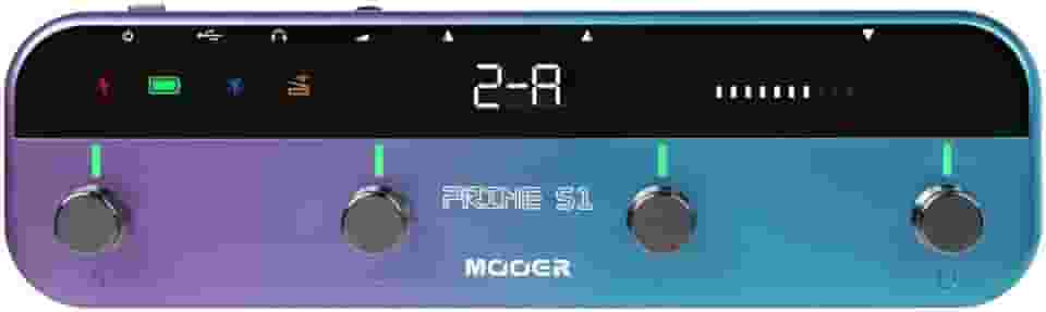 MOOER Processador Multiefeitos Prime S1, Pedais De Guitarra Elétrica Estéreo Com Controlador De Pedal Sem Fio 2 Em 1 126 Sintonizador De Efeitos De Guitarra 10 Metrônomo 40 Bateria Eletrônica 80S Loop