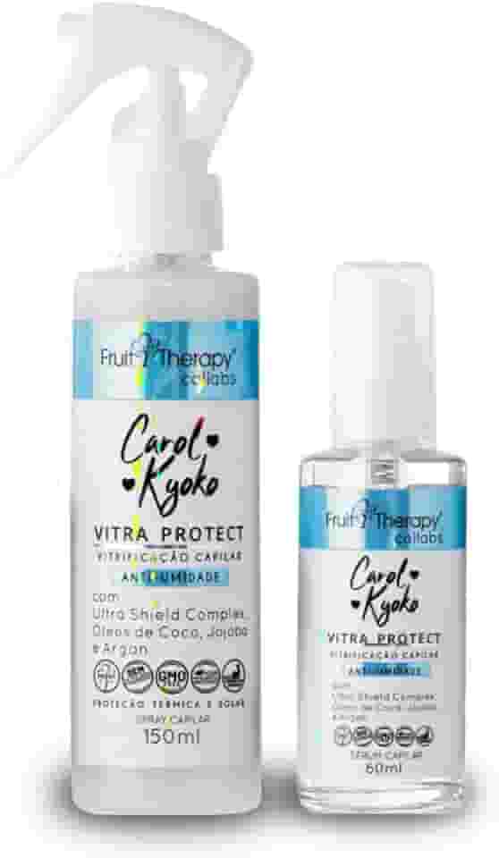 Left Kit Vitra Protect Carol Kyoko, Sérum Anti-Umidade 60ml + Spray Anti-Umidade 150ml, Proteção Térmica e Controle do Frizz