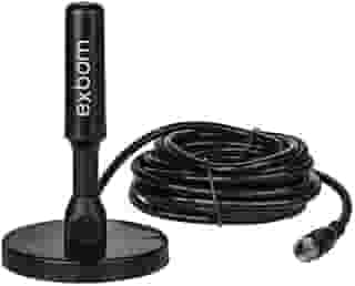 Antena Digital Amplificada HDTV/UHF/VHF Interna e Externa 5m Base Imã prova d'água 4dBI - Exbom