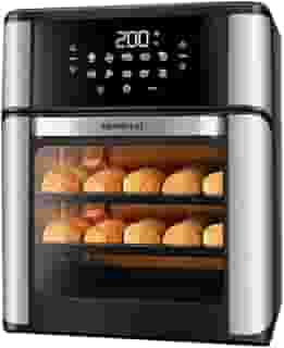 Fritadeira Air Fryer Forno Oven 12L, Mondial, Preto/Inox, 2000W, 110V - AFON-12L-BI
