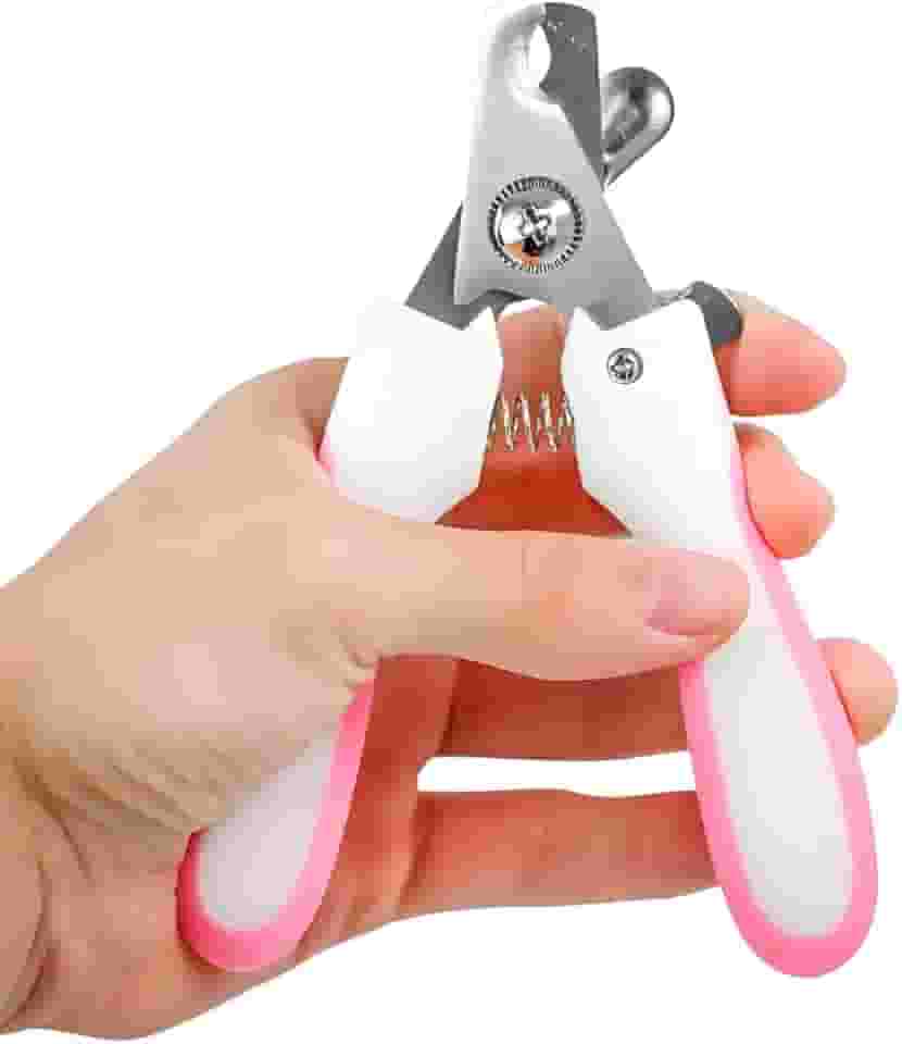 Cortador de Unhas Premium para Pets Cachorro Gato com Lixa Kit 2 Peças Rosa e Branco em Aço Inoxidável Alicate de Higiene Ferramenta de Cuidados Porte Pequeno Médio Grande