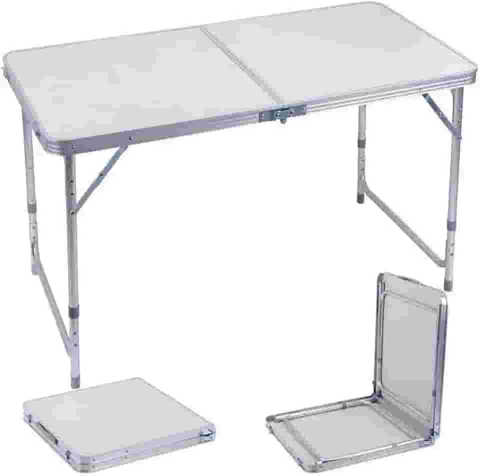 Mesa Vira Maleta 120 X 60 Mdf Camping Alumínio