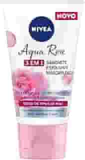 NIVEA Aqua Rose 3 em 1 150ml - Sabonete, Esfoliante e Máscara Facial - Com argila branca, ácido hialurônico e água de rosas orgânica, o sabonete tem benefícios antioxidantes e hidratantes