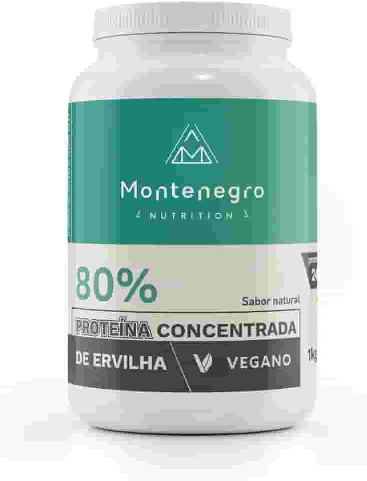 Proteína Concentrada de Ervilha 80% 1 kg sem sabor/sabor neutro - vegano - puro - alto teor proteico - Montenegro Nutrition