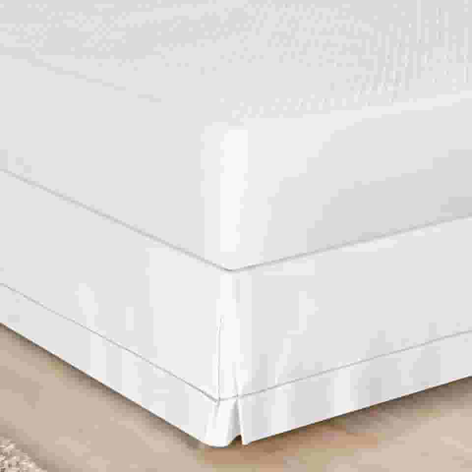 Saia Para Cama Box Casal Percale 200 Fios 01 Peça Branco