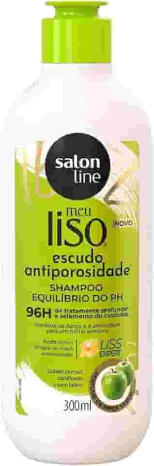 Salon Line, Shampoo, Meu Liso, Escudo Antiporosidade, Vegano - Para Cabelos Lisos, 300ml