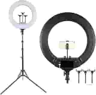 Iluminador LED 18 Polegadas 46CM Ring Light 45W C/Tripe 1,80m + 3 Suporte