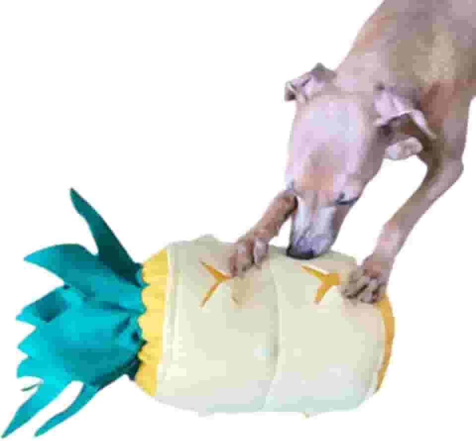 Pelúcia para Cachorro e Gato Abacaxi de Esconder Petisco Apito para Enriquecimento Ambiental Brinquedo para Cães e Gatos