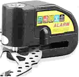 Trava de Disco para Moto com Alarme Sonoro – Preta, Segurança Antifurto com Sensor de Movimento e Alerta de 110dB Pratiarejo®