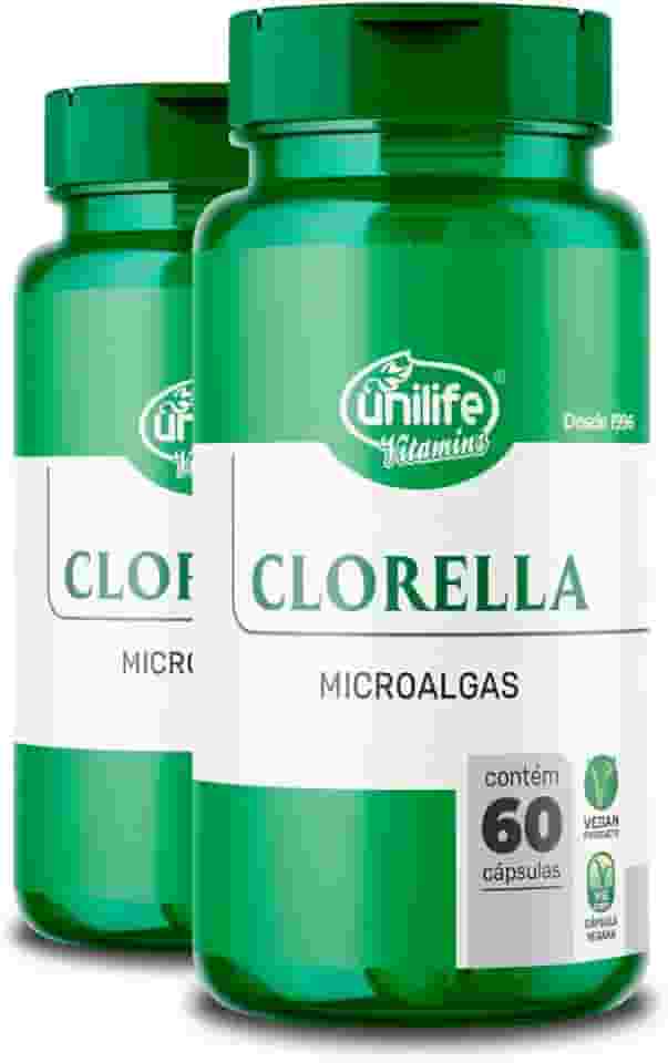 Kit 2 Clorella 500MG Unilife 60 Cápsulas