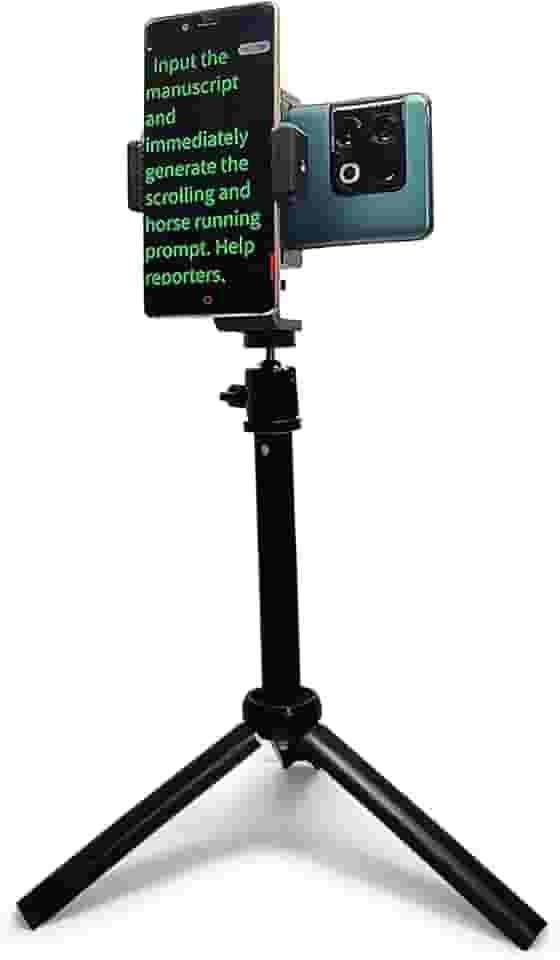 Teleprompter para iPhone e Android, suporte de telefone duplo para gravação de vídeo, kit de teleprompter Neewer, o design dobrável permite fácil armazenamento e transporte, versão de mesa de 50 cm